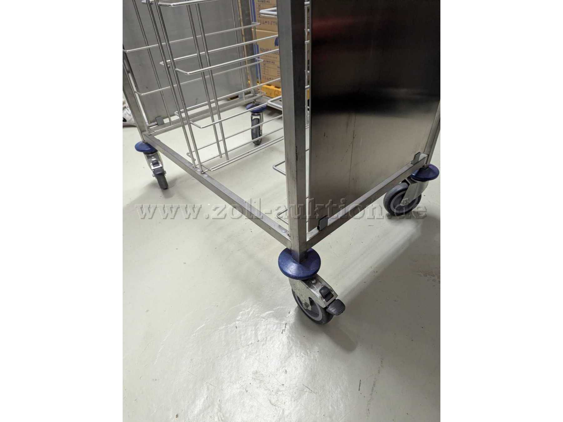 Blanco Tablett-Abräumwagen Vorderansicht Rollen mit Feststellbremsen