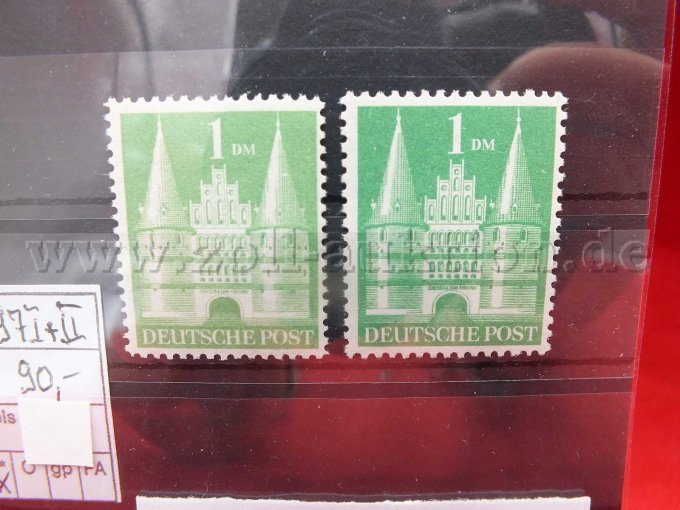 Detailansicht der Briefmarken