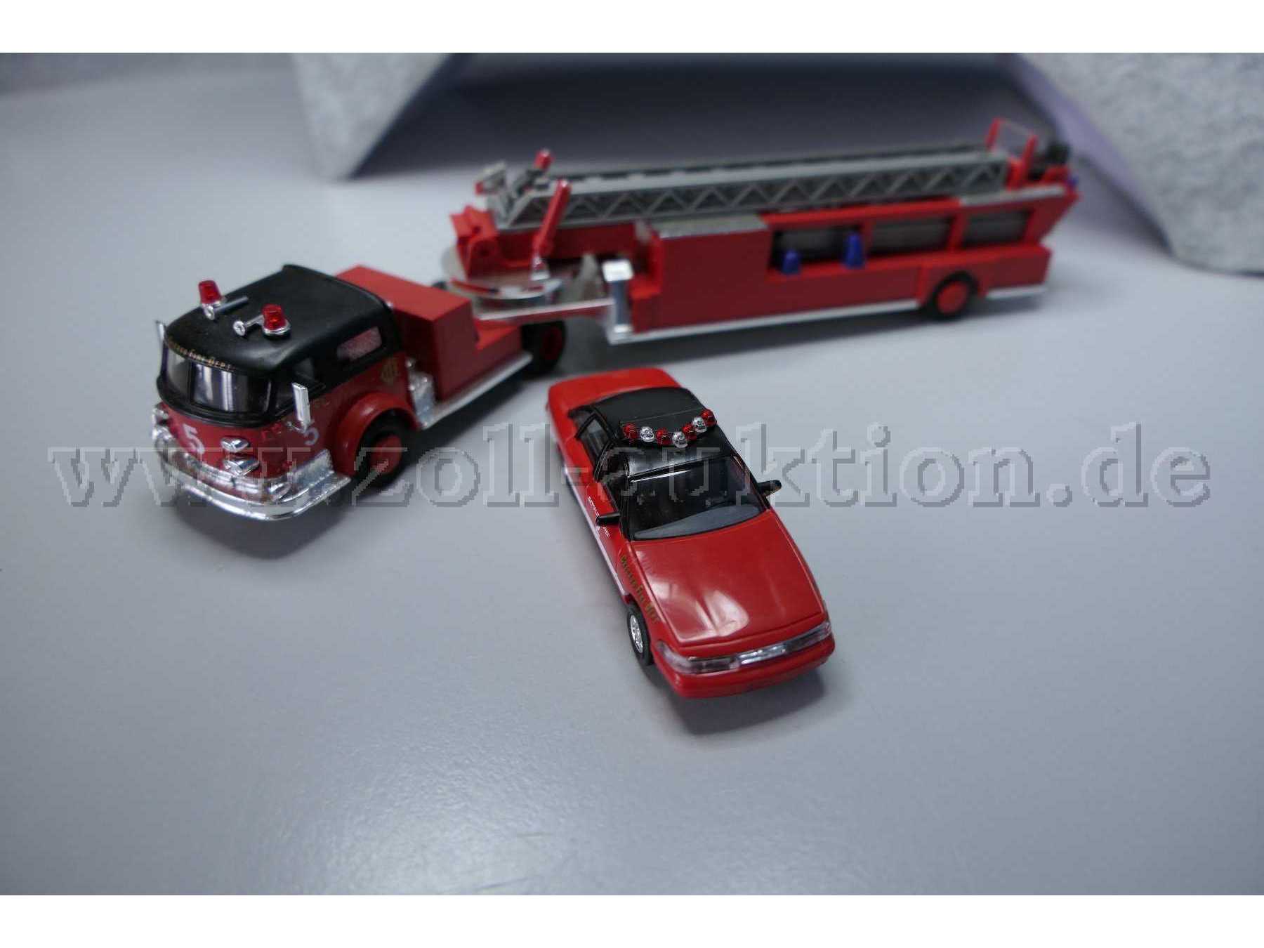 Busch Feuerwehrfahrzeugmodelle, 1:87 Gesamtansicht