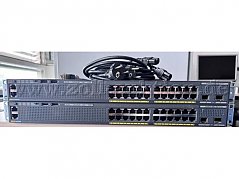 Frontansicht 2 Cisco Switche WS-C2960XR-24PD-l inkl. Stromkabel