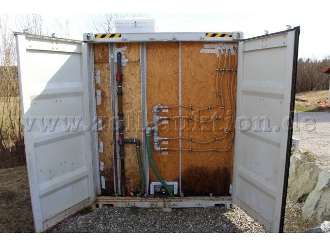 Seecontainer Kläranlage Seitenansicht offen mit Technik