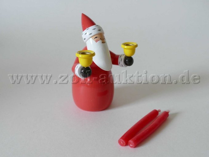 Ansicht Weihnachtsmann mit 2 roten Kerzen