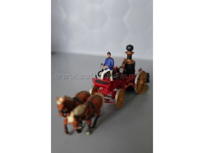 Feuerwehr - Dampfspritze mit Fuhrwerk Preiser, 1:87 Ansicht von vorne
