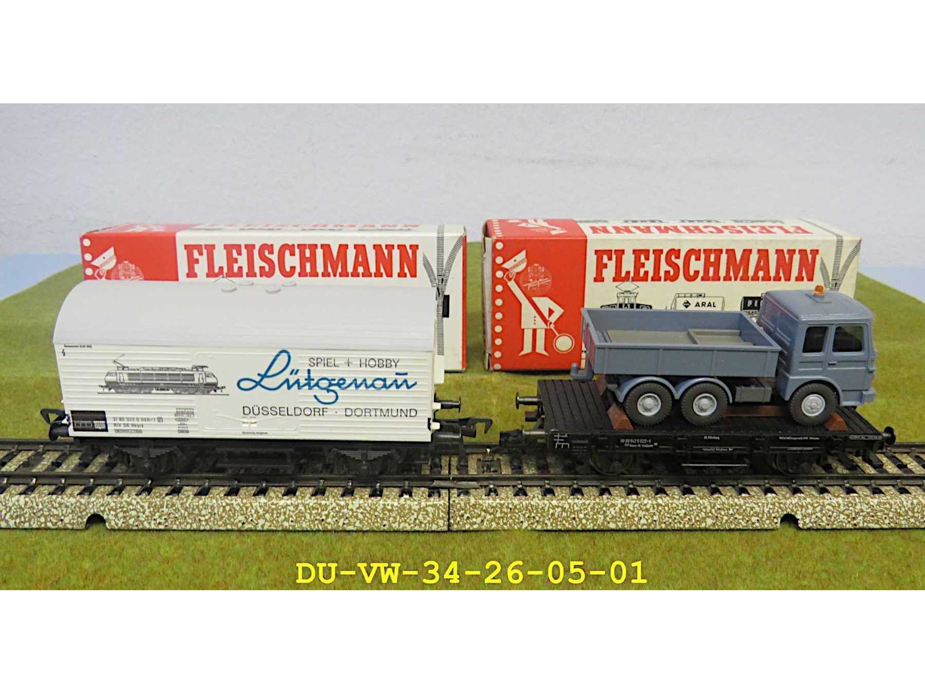 Fleischmann Kühlwagen und Flachwagen mit Originalverpackungen