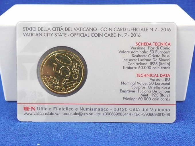 Nennwertseite der Münze auf der Coincard