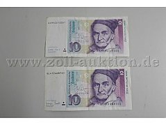 2 x 10 Deutsche Mark Geldschein Vorderansicht