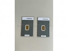 Goldbarren im Blister (vorne)