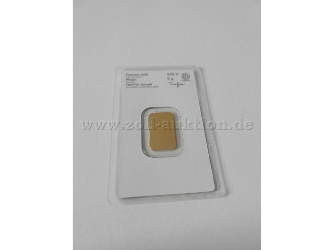 Goldbarren 5 g (Rückseite)