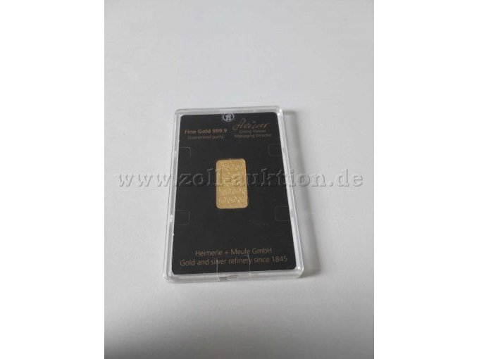 Goldbarren 10 g (Rückseite)
