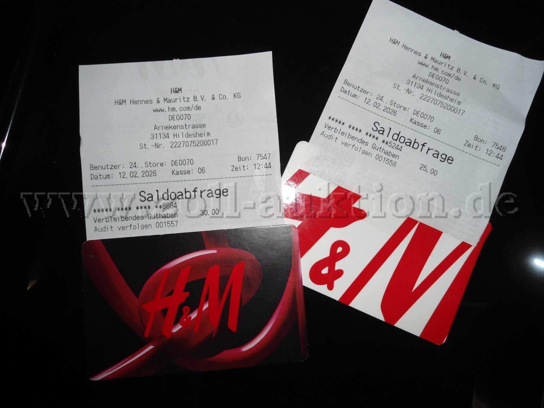 2 Gutscheine von H & M