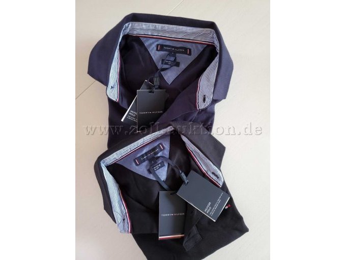 2 HILFIGER Polo Shirt L schwarz und blau
