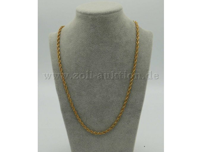 Edelstahlkette vergoldet Kordel groß