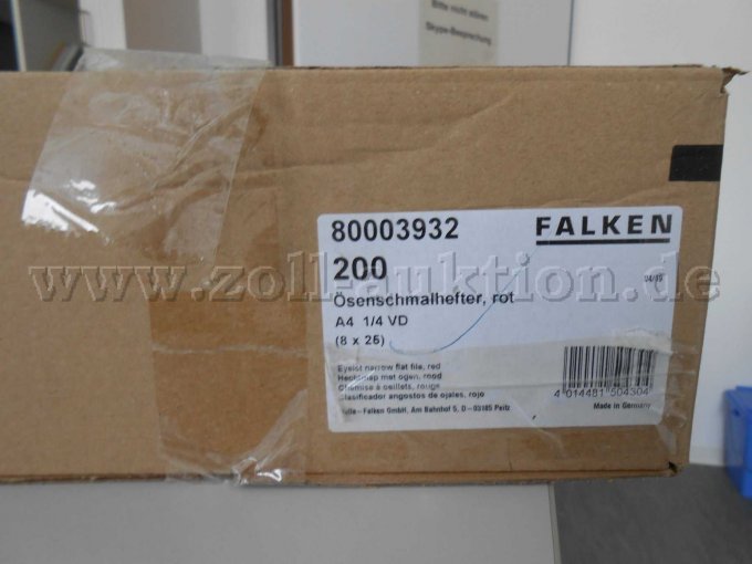 2 Karton Falken 1/4 Ösenschmalhefter rot – foto 3 – kavel bij Zoll-Auktion, Karlsruhe