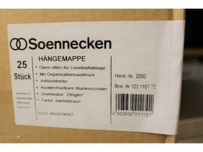 Artikelbeschreibung auf Karton