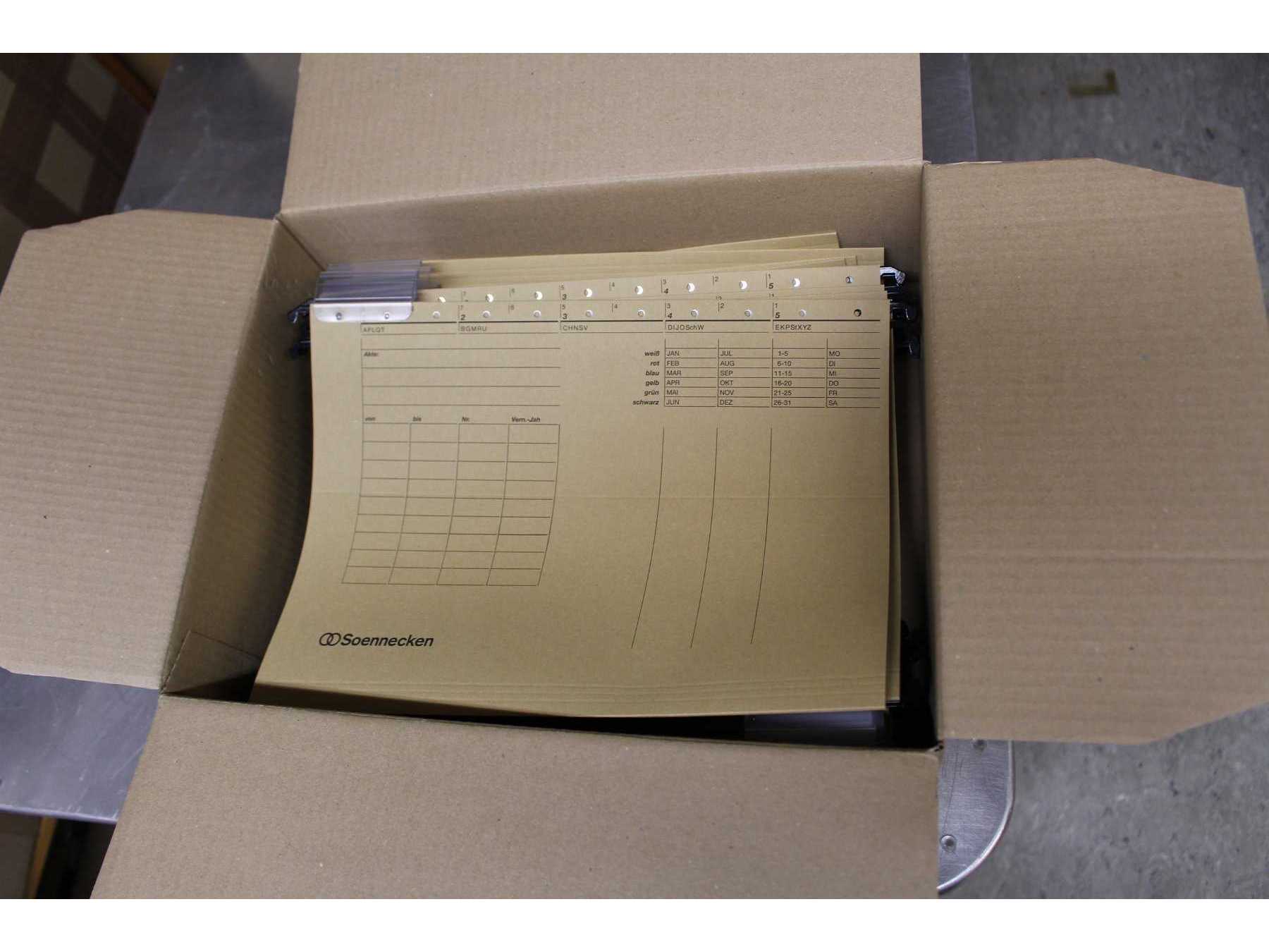 Ansicht der Hüllen im Karton