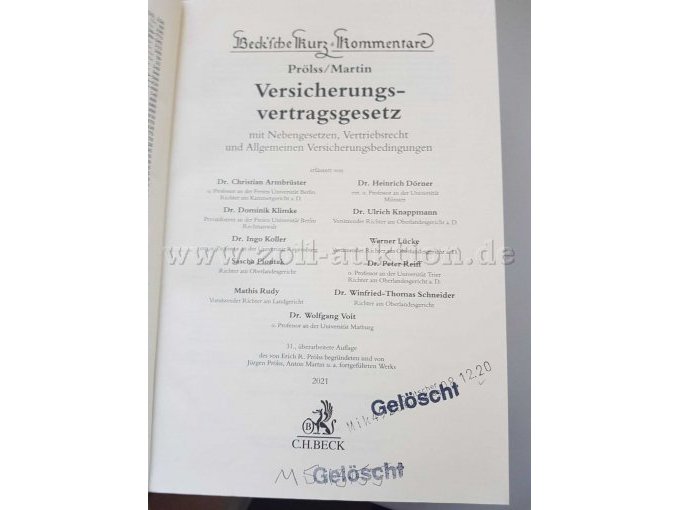 VVG - Haupttitelseite