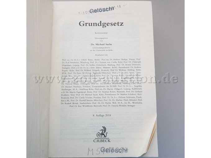 Grundgesetz (Sachs) - Haupttitelseite