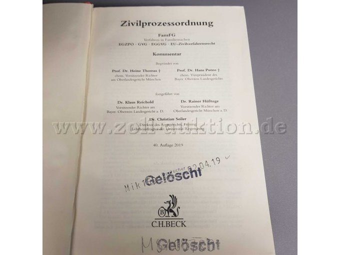 ZPO - Haupttitelseite