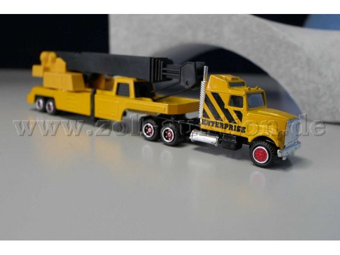 Majorette 617 Sattelzug Baufahrzeug Enterprise Kran Ansicht von der Seite