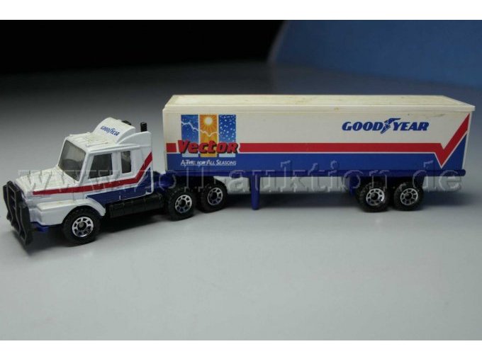 Matchbox Sattelzug Good Year Vector Ansicht von der Seite