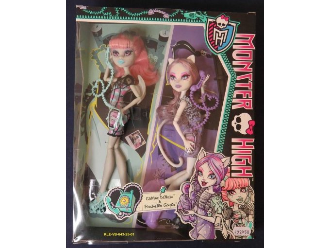 2 Mattel Monster High Puppen, Catrine DeMew und Rochelle Goyle im Originalkarton