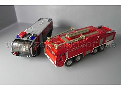 Rosenbauer Panther FhFw und Preiser 2631 Faun FhFw, 1:87 Gesamtansicht