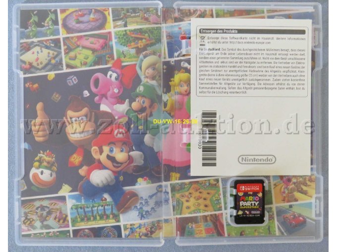 Nintendo Switch Spiel "Mario Party Superstars" Innenansicht mit Spielkarte