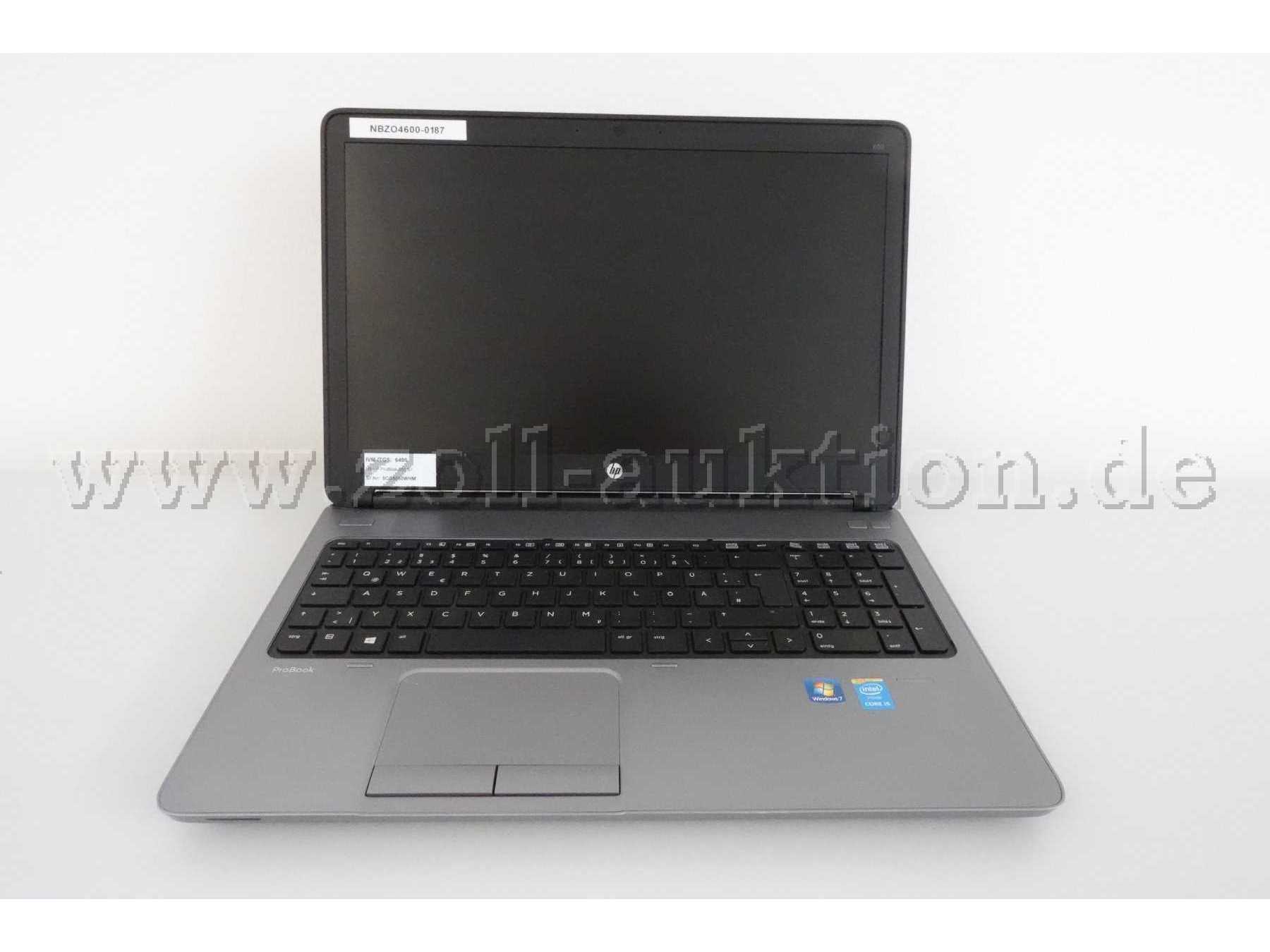 HP Probook 650 G1. Ansicht aufgeklapptes Notebook.