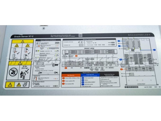 Service- und Sicherheitsetikett
