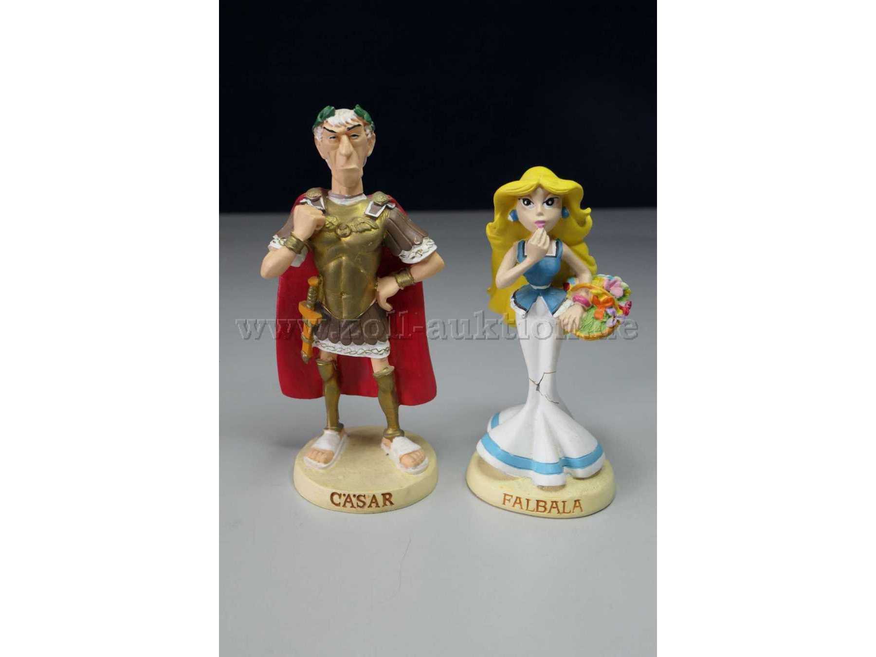 Plastoy Sammelfiguren "Asterix und seine Welt", Falbala und Cäsar Gesamtansicht