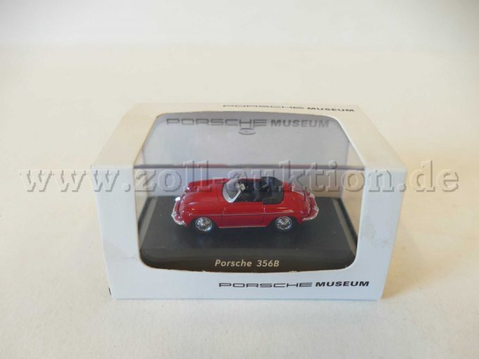 1 Porsche 356 B Cabriolet rot Maßstab 1/87 von Welly in Box und Verpackung mit Aufschrift "Porsche Museum"