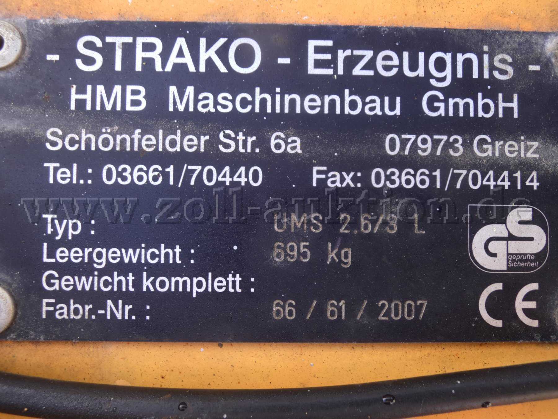 Typenschild 1. Schneepflug