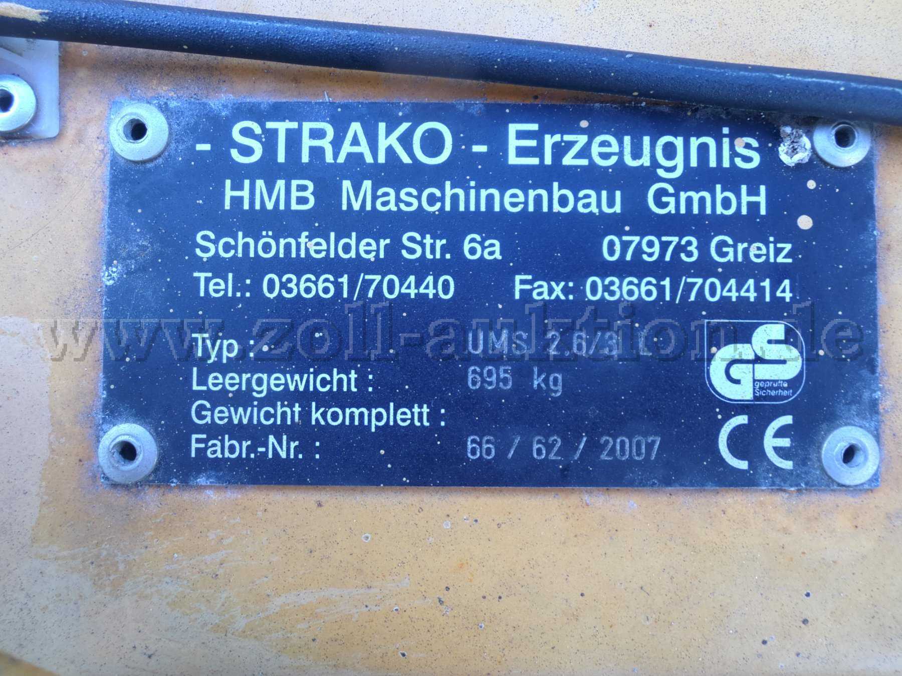 Typenschild 2. Schneepflug