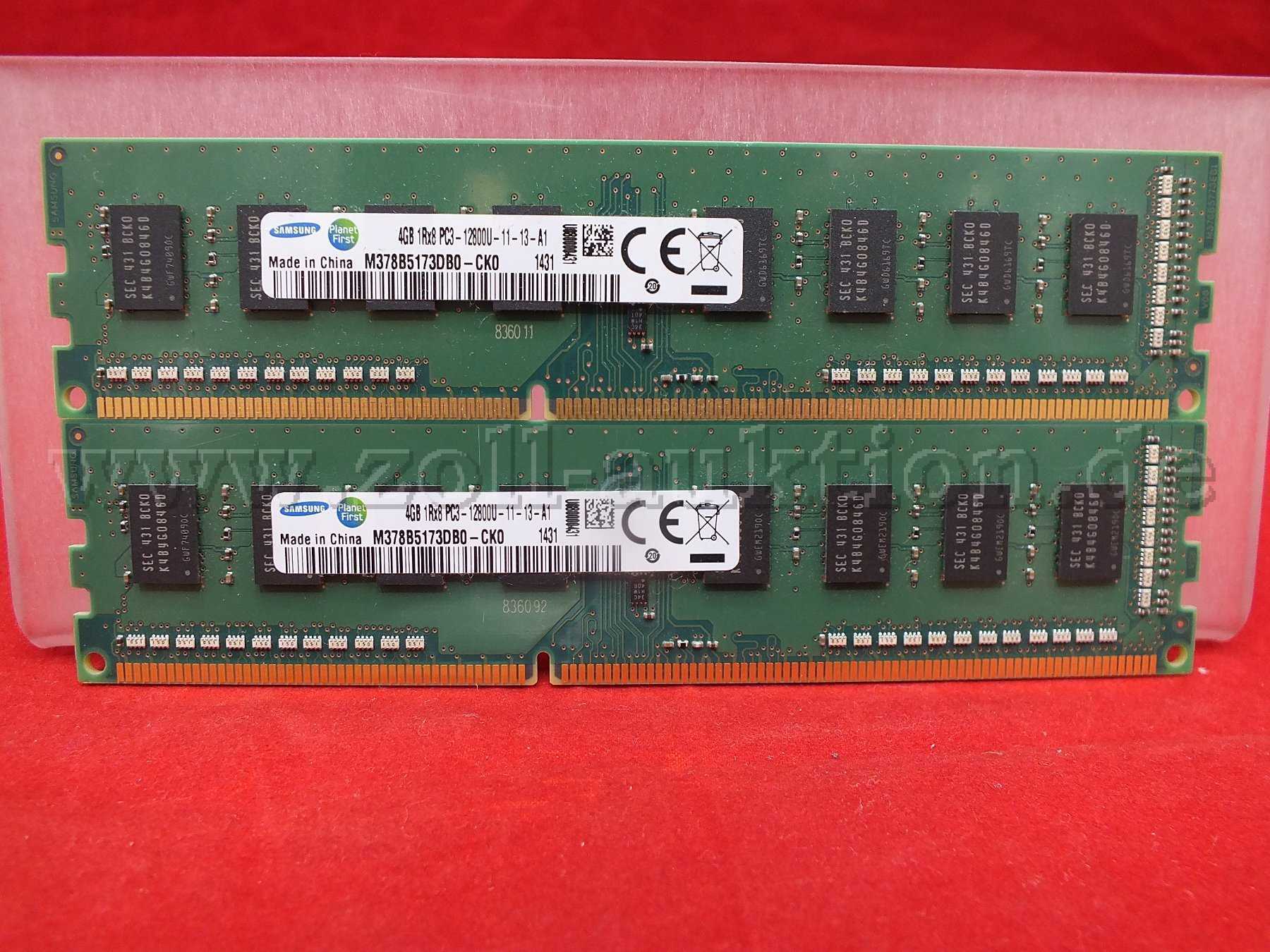 Gesamtansicht der Auktion 2 Arbeitsspeicher, Vorderseite