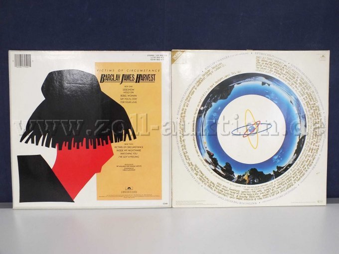 Rückseite der LPs mit Auflistung der Lieder, mit Beschädigungen