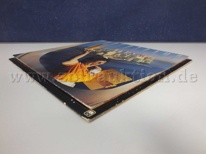 Seitliche Ansicht der LPs liegend von rechts, mit Beschädigungen