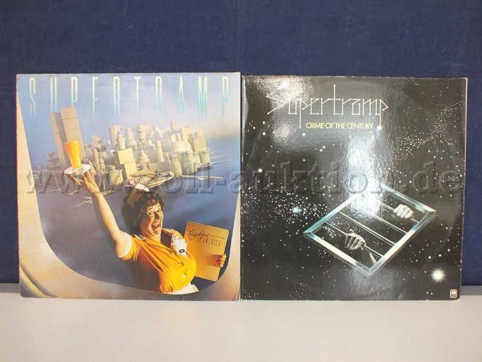 Gesamtansicht der LPs Supertramp, mit Beschädigungen