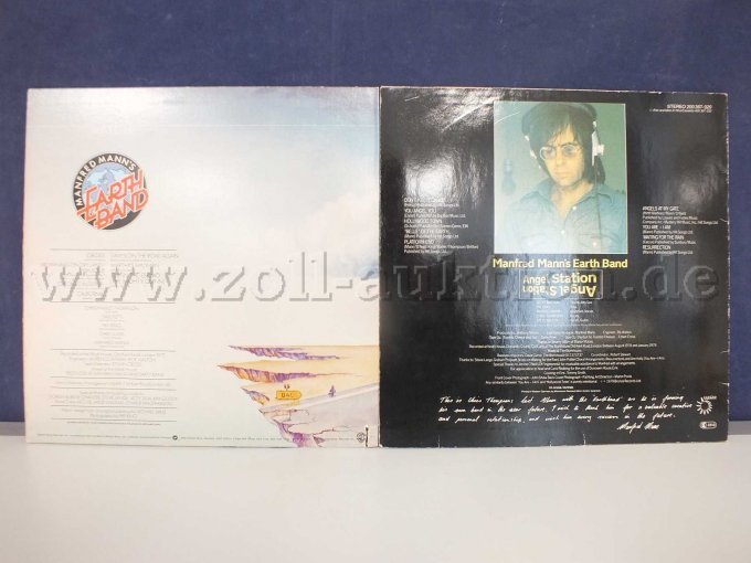 Rückseite der LPs mit Auflistung der Lieder, mit Beschädigungen