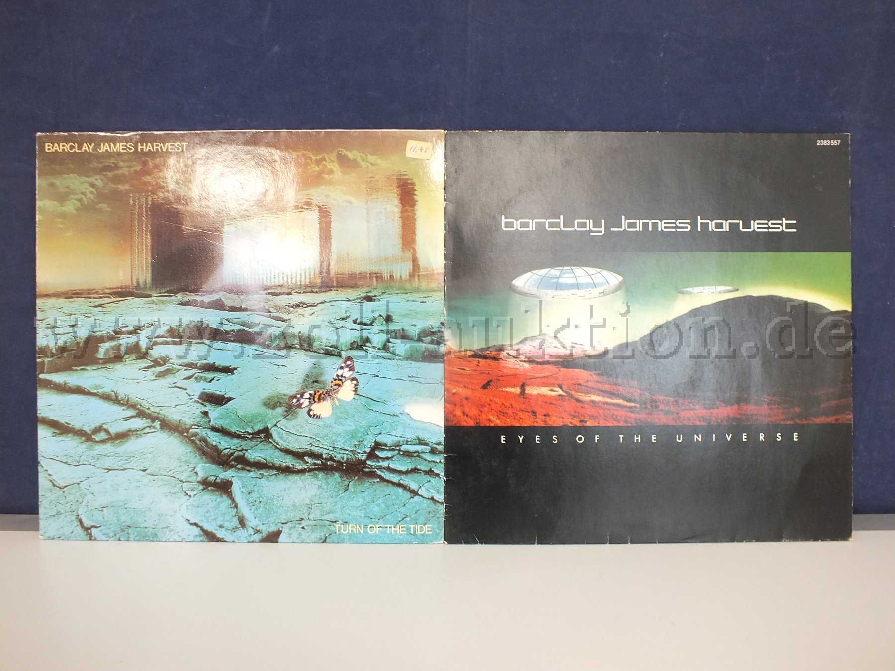Gesamtansicht der LPs Barclay James Harvest, mit Beschädigungen