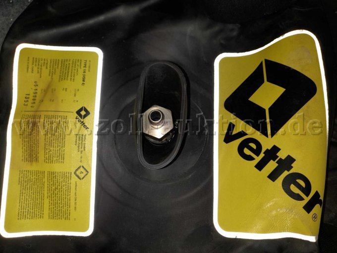 Vetter Hebekissen Anschluss und Produktaufdruck