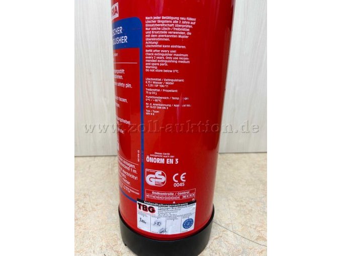 9 Liter Feuerlöscher seitlich