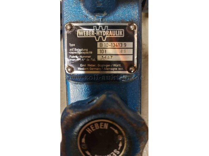Weber hydraulische Winde Typenschild