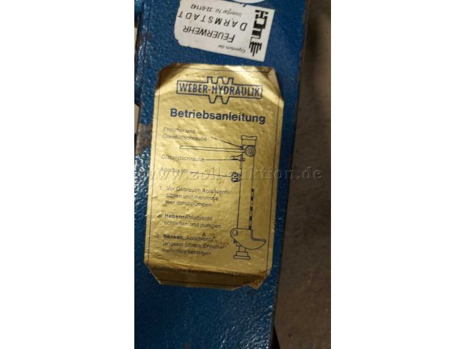 Weber hydraulische Winde Aufkleber Kurzbedienungsanleitung