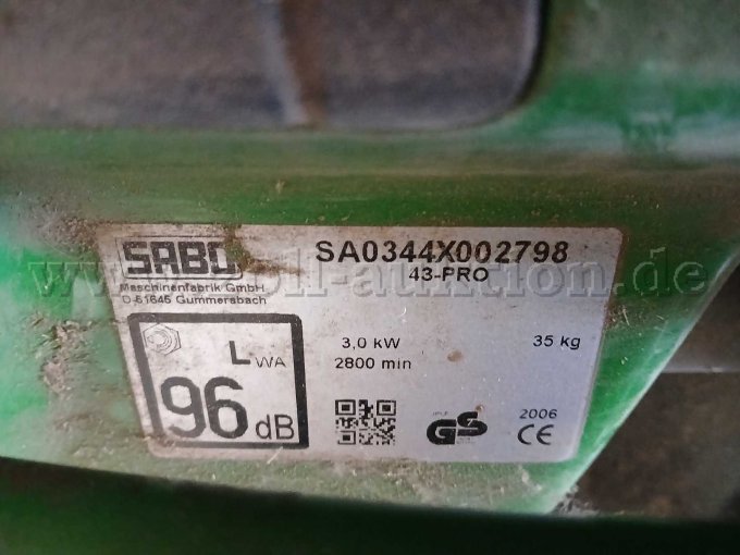 2 gebrauchte Rasenmäher von SABO-Maschinenfabrik GmbH Modell 43-Pro Baujahr 2006 – foto 3 – kavel bij Zoll-Auktion, Elsenfeld