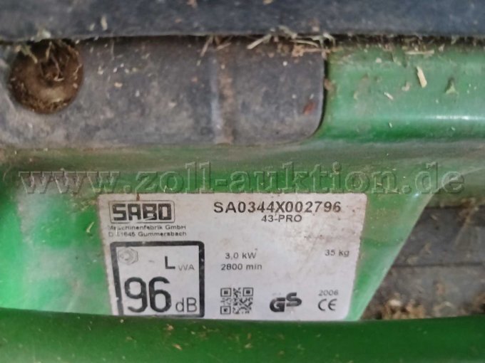 2 gebrauchte Rasenmäher von SABO-Maschinenfabrik GmbH Modell 43-Pro Baujahr 2006 – foto 4 – kavel bij Zoll-Auktion, Elsenfeld