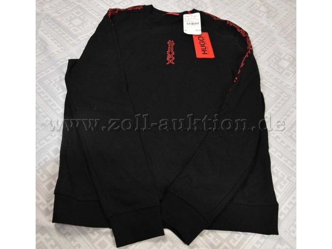 1 schwarze Sweatshirt „Hugo Boss“  mit roter Beschriftung