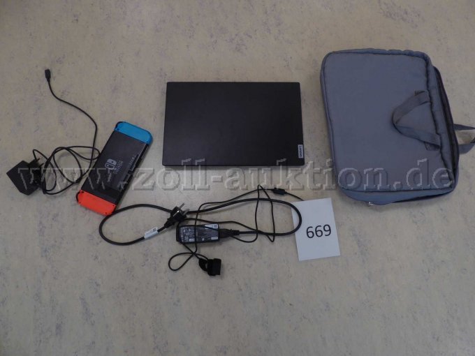 Lenovo Notebook + Nintendo Switch + Tasche