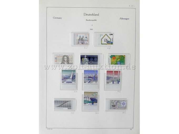 Teilansicht unterschiedliche Briefmarken BRD 1992 und 1993