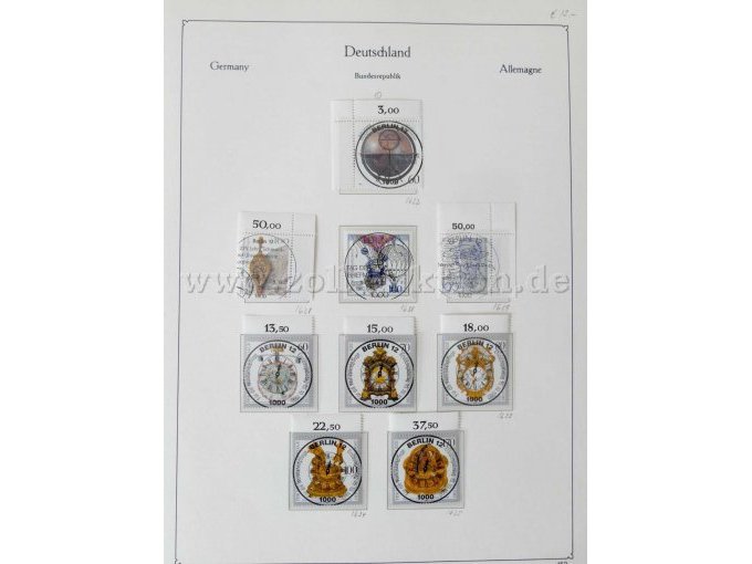 Teilansicht unterschiedliche Briefmarken BRD 1992 und 1993