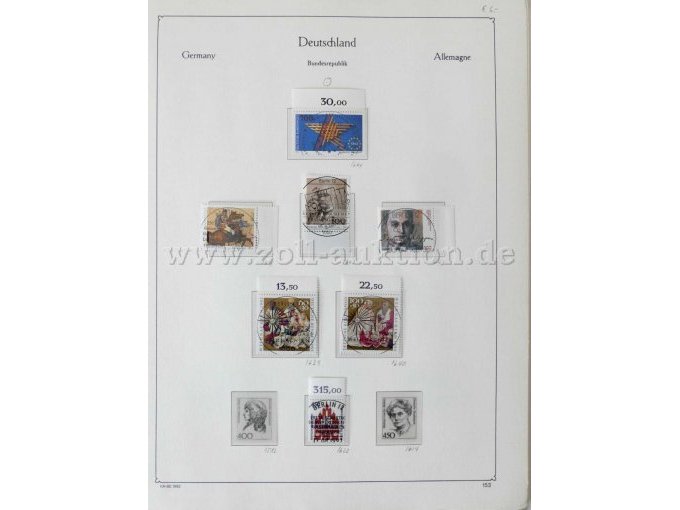 Teilansicht unterschiedliche Briefmarken BRD 1992 und 1993